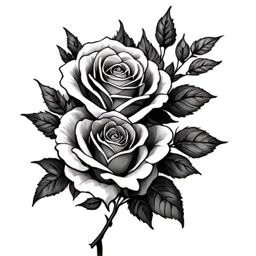 Roses Intertwined Names Written