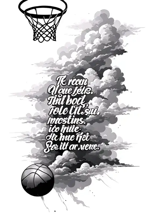 Basketball And Bible Verse With Clouds