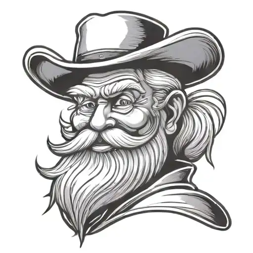 Santa Claus In Cowboy Hat