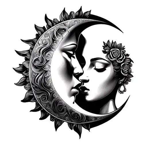 Mexican Sun And Moon Kissing