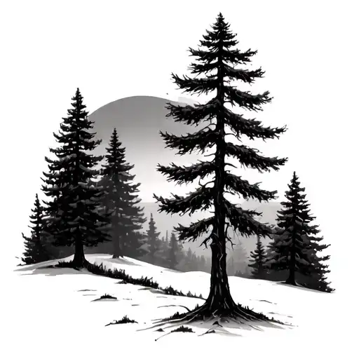 Pine Tree Forest Landscape