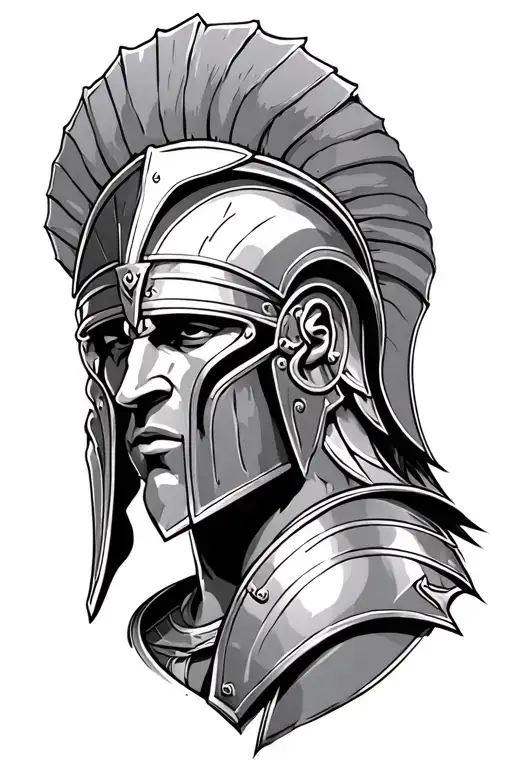 Spartan Warrior Achilles Wearing Armor