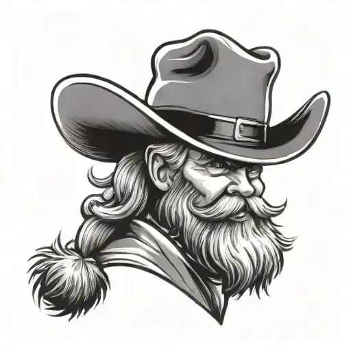 Santa Claus In Cowboy Hat