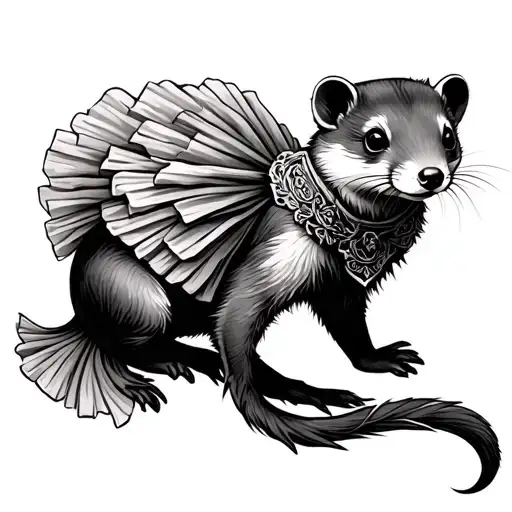 Weasel With Tutu Medieval Style