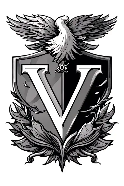 Crest Featuring A Capital V Letter