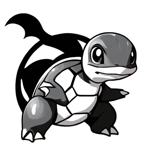 Squirtle Outline Tattoo Design
