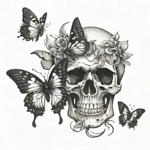 Skull And Butterfly