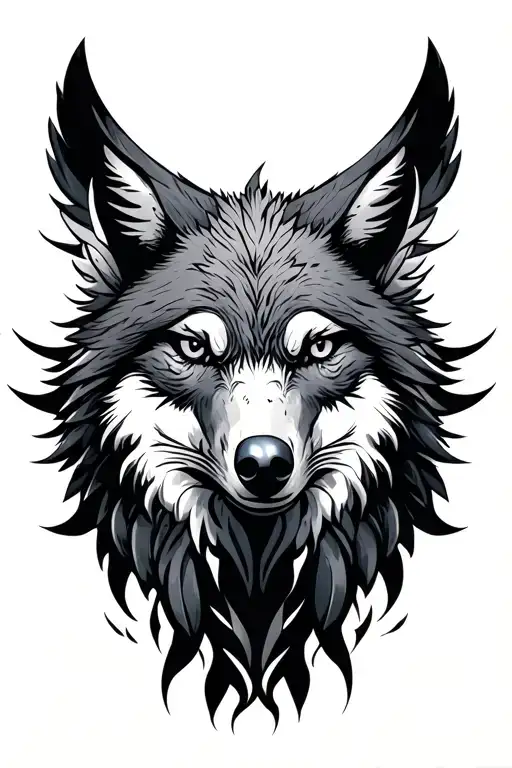 A Minimalist Tattoo Of Eagle And Wolf And Forouhar