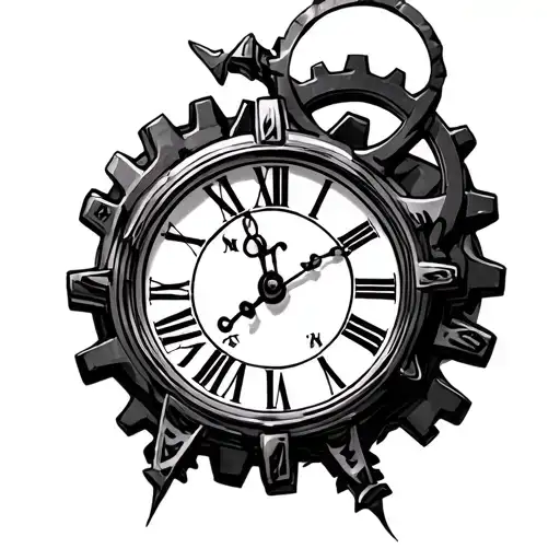 Roman Numeral Clock With Gears