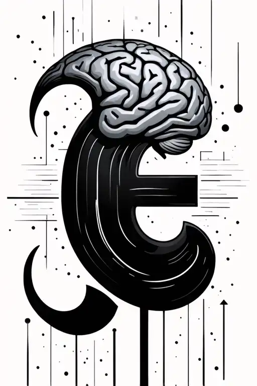 Semicolon With A Brain And Geometric Lines