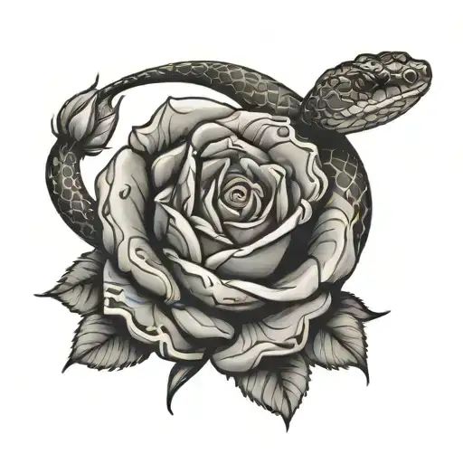 Snake And Rose Wrapped