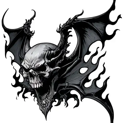 Avenged Sevenfold Deathbat With Flames