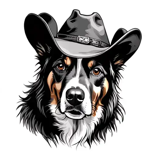 Dog With Cowboy Hat