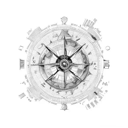 Compass With World Map