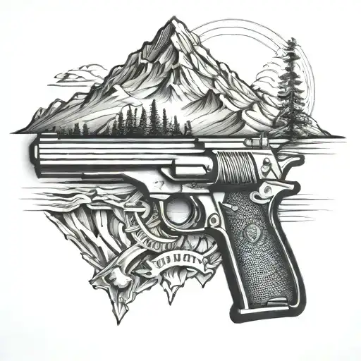 Mountain With Gun