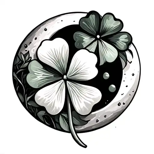 Lucky Clover And Moon