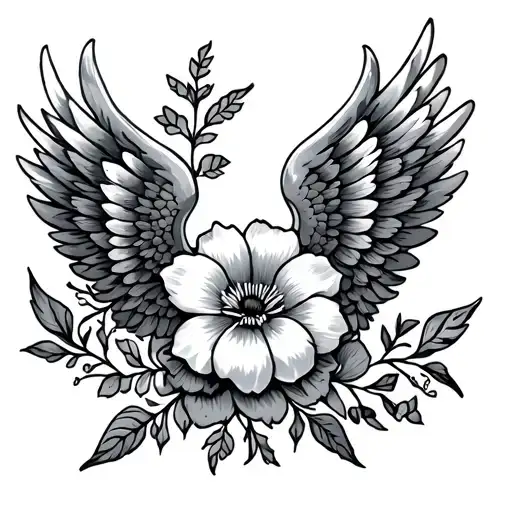 Traditional Wings Flowers No Religious