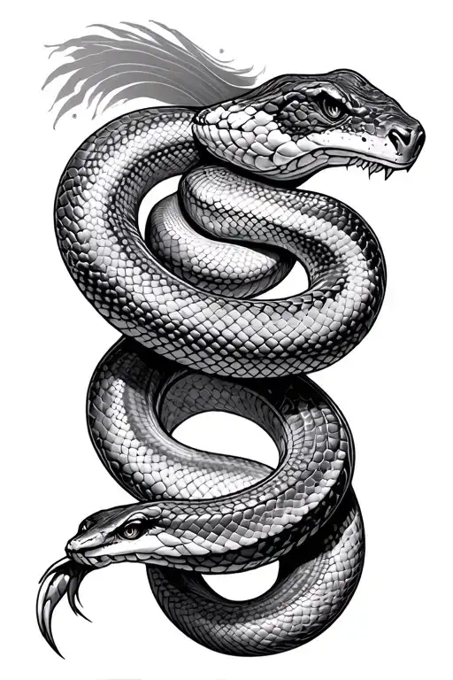 Snake Climping Upwards Wrapping