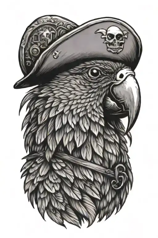 Parrot With Pirate Hat And Eye Patch