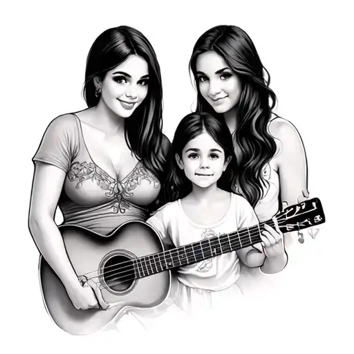 Familly With Name Writen Wife Adriana And Doughters Rebeca And Natalia And Music Pasion