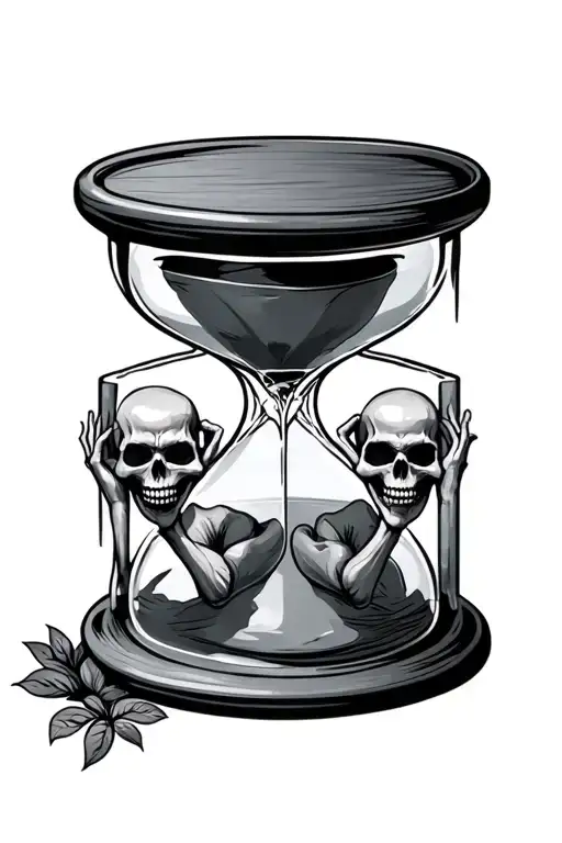 Hour Glass With See No Evil Hear No Evil Speak No Evil Inside Hour Glass