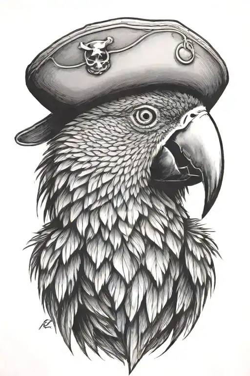 Parrot With Pirate Hat And Eye Patch