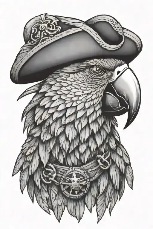 Parrot With Pirate Hat And Eye Patch