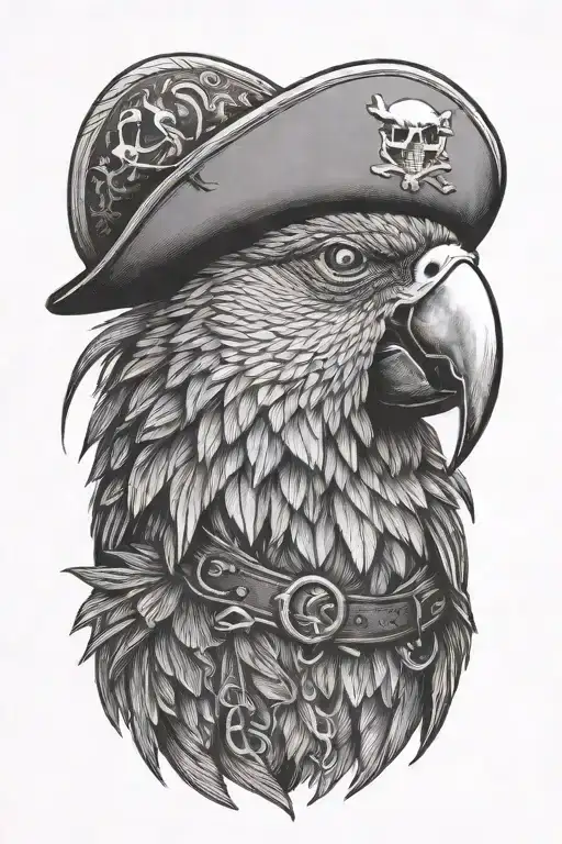 Parrot With Pirate Hat And Eye Patch