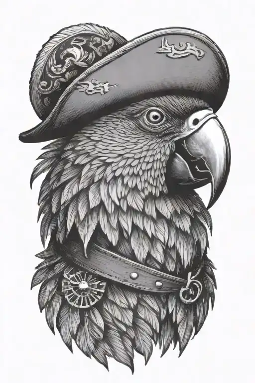 Parrot With Pirate Hat And Eye Patch