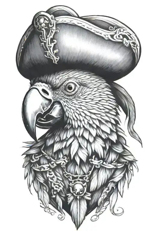 Parrot With Pirate Hat And Eye Patch