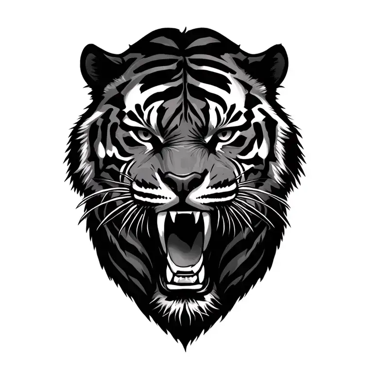 Shadow Tiger Staring Mouth Closed