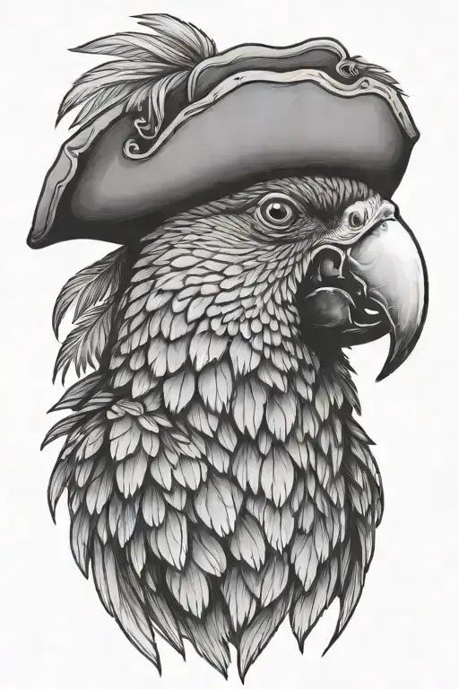 Parrot With Pirate Hat And Eye Patch