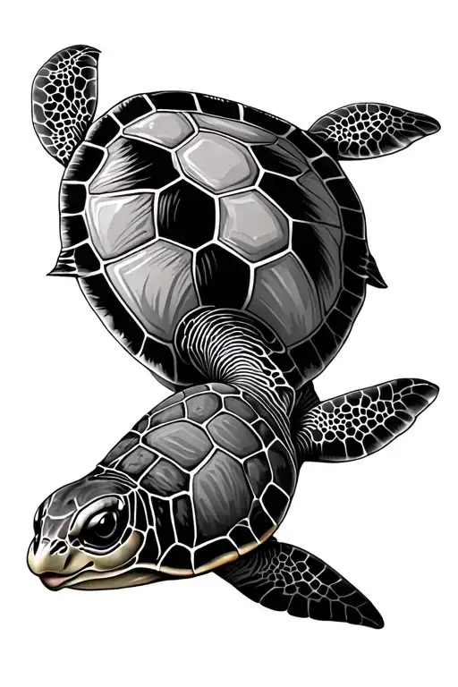 Indo Fijian Turtle Swimming Gracefully