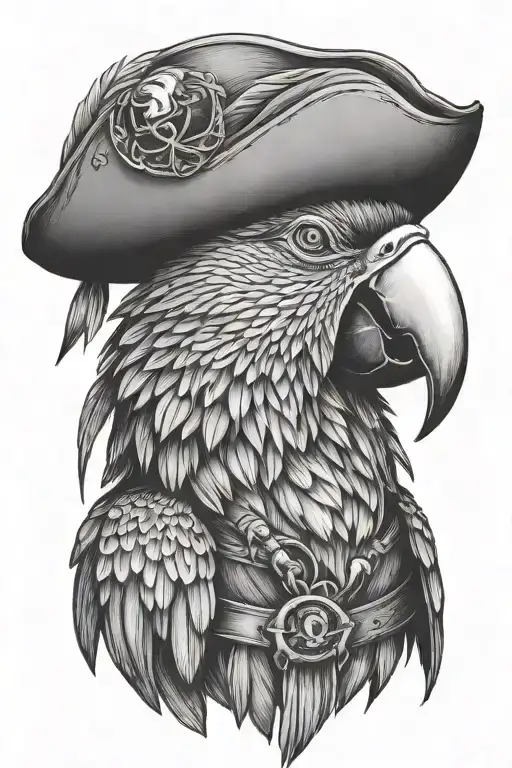 Parrot With Pirate Hat And Eye Patch