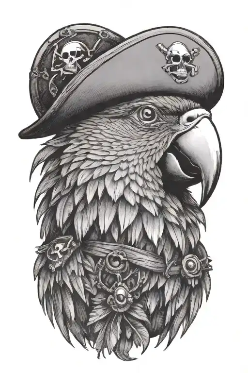 Parrot With Pirate Hat And Eye Patch
