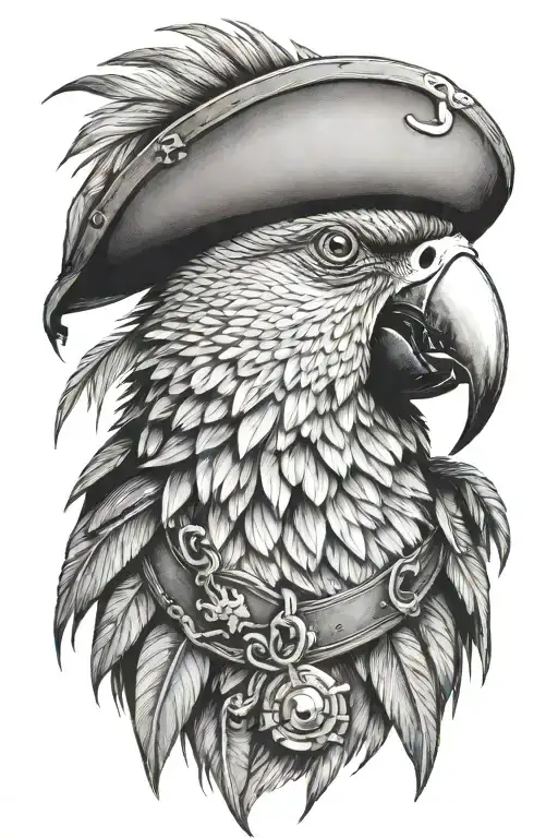 Parrot With Pirate Hat And Eye Patch