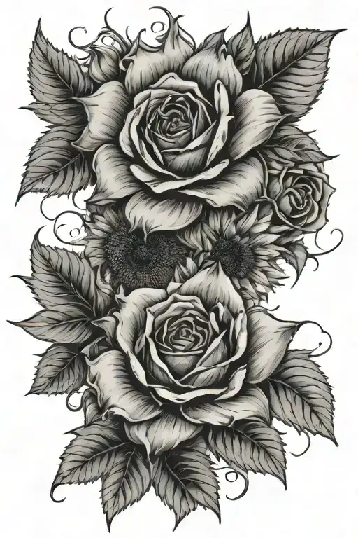 Roses And Sunflowers