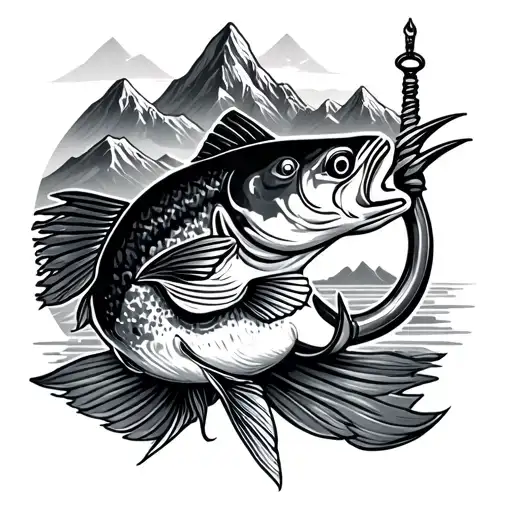 Fish Hook And Mountains Inside