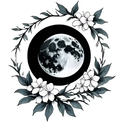 Cresant Moon With Mountain Laurels