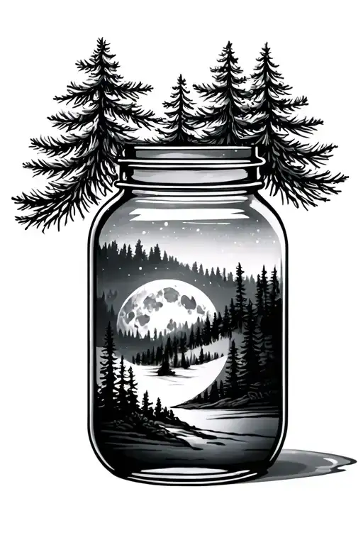 Moonshine Jar Pine Trees