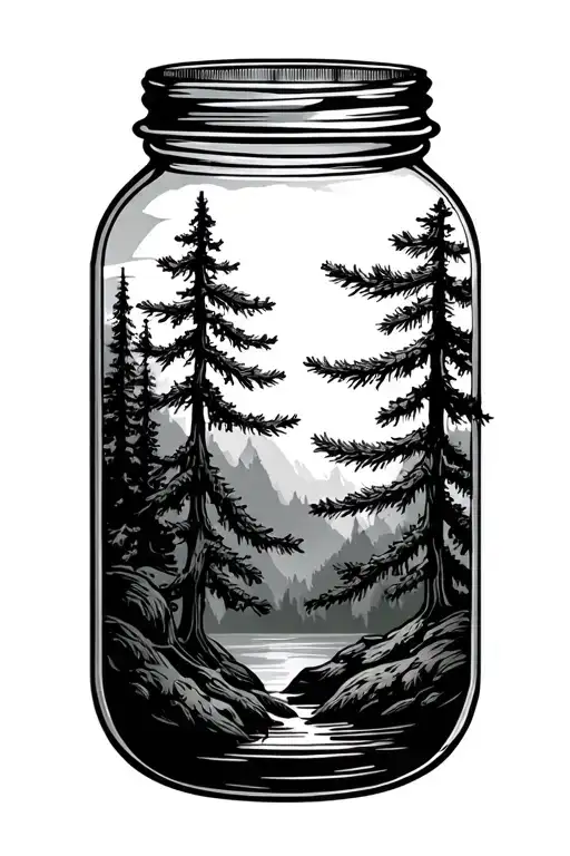 Moonshine Jar Pine Trees