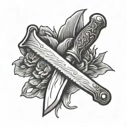 Butcher Knife Crossed