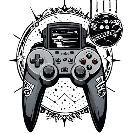 Full Leg Sleeve Retro Video Games Theme