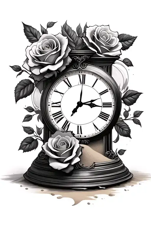 Sand Clock And Roses