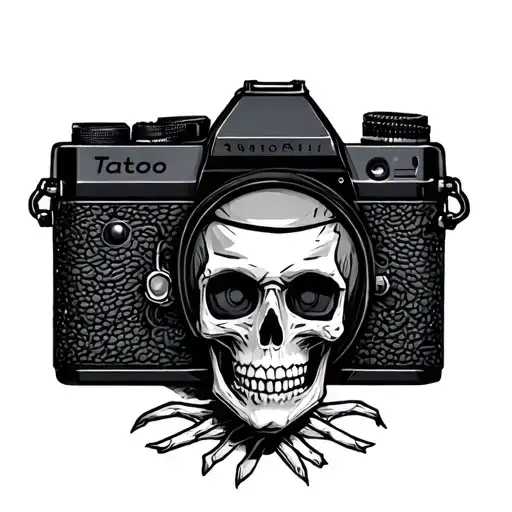 Skeleton And Photocamera