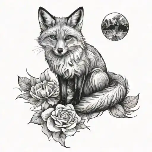 Full Fox Cover Up Tattoo Femine