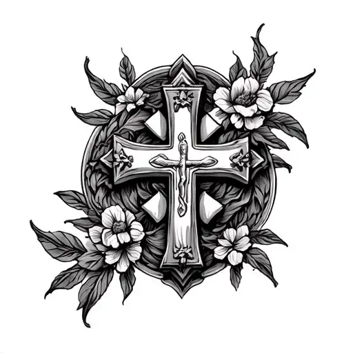 Bouss Tattoo Cross Of Christ Trefle Ornament Homme Man