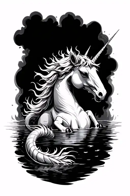 Unicorn In The Water Dragon