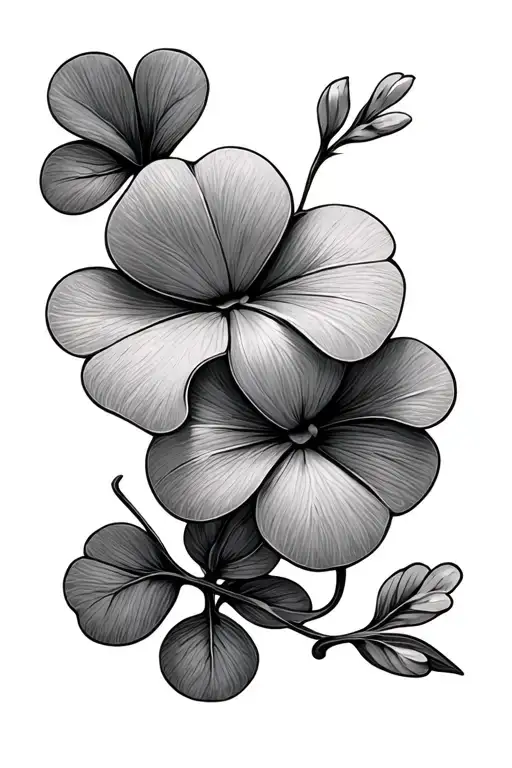 3 Leaf Clover With Small Dainty Flower That Will Go Along My Collarbone