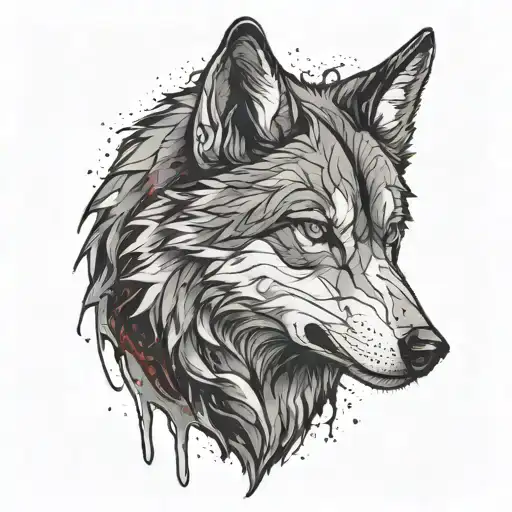 A Male Wolf With A Bleeding Wound Inside The Chest